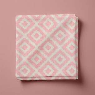 Tecido Rustic Linen Beige and Pink Ikat Diamouros