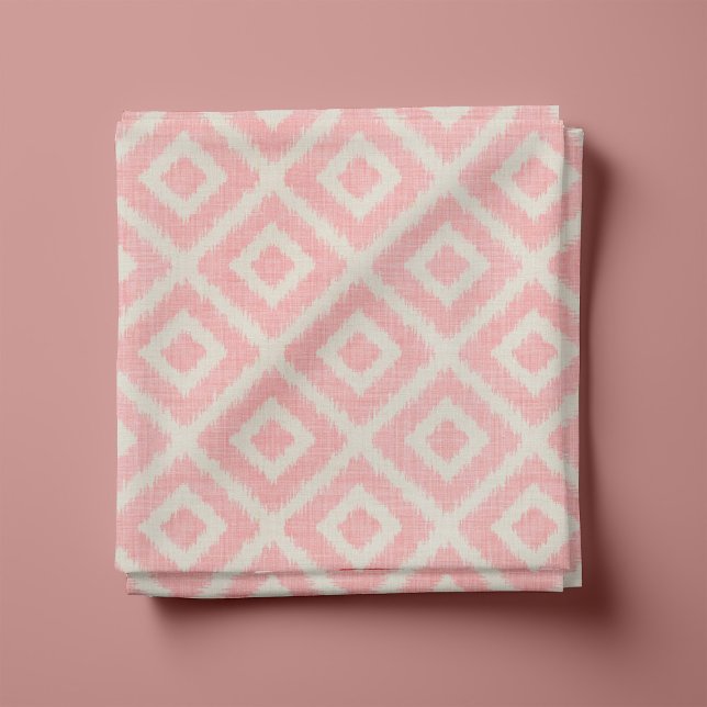 Tecido Rustic Linen Beige and Pink Ikat Diamouros (Criador carregado)
