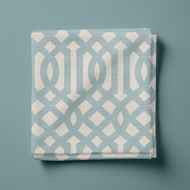 Tecido Rustic Linen Beige e Blue Trellis (Criador carregado)
