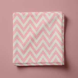 Tecido Rustic Linen Beige e Pink Chevron