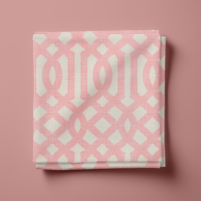 Tecido Rustic Linen Beige e Pink Trellis (Criador carregado)