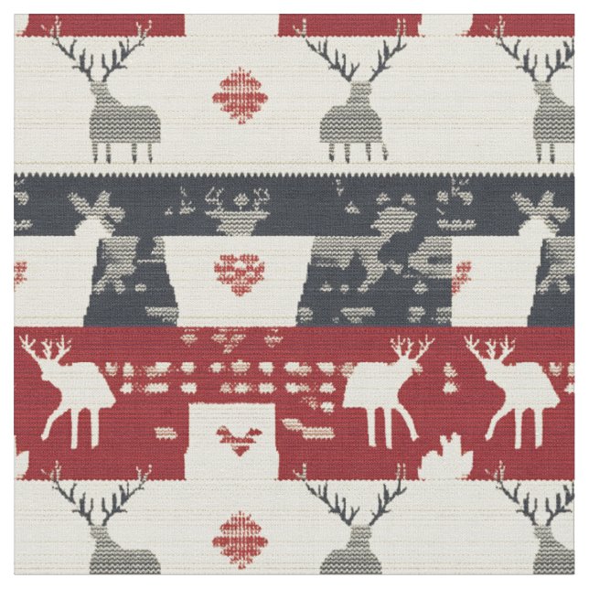 Tecido Rustic Nordic Reindeer & Snowflake | Padrão do kit (Detalhe)