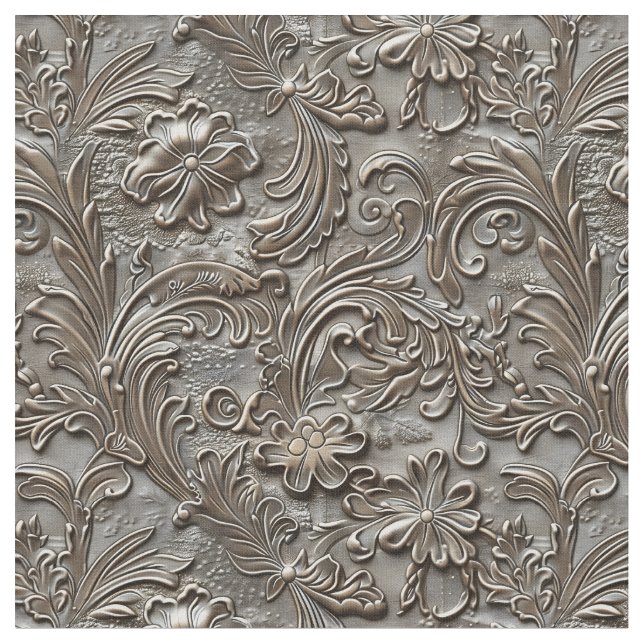 Tecido Rustic taupe tooled leather (Detalhe)