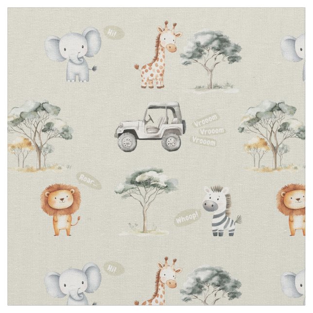 Tecido Safari animals jungle nursery kids wildlife  (Detalhe)