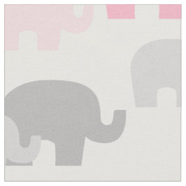 Tecido Safari Elephant Pink Silhouket Girl
