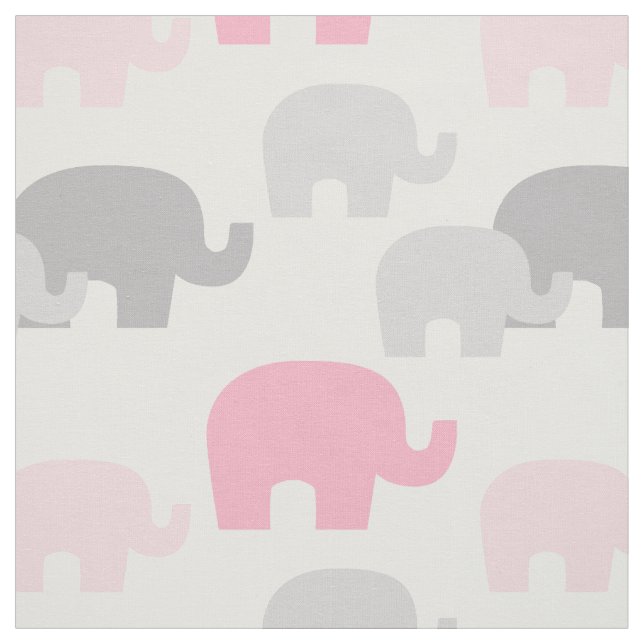 Tecido Safari Elephant Pink Silhouket Girl (Modelo)