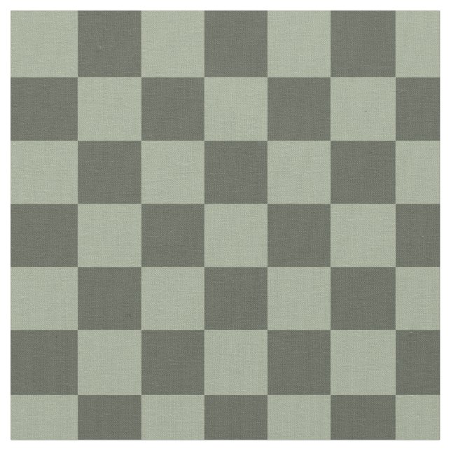 Tecido Sage Dark Green Checker Checkerboard Checkered (Detalhe)