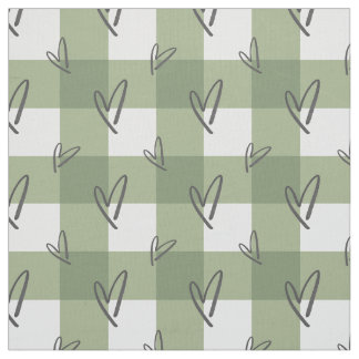 Tecido Sage Green Heart - Premium Pima Cotton Fabric