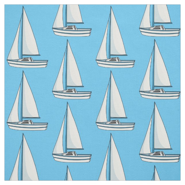 Tecido Sailboat cartoon illustration (Modelo)