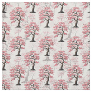 Tecido Sakura Pink Chersom Tree Design