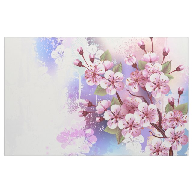 Tecido Sakura rosa no fundo da pintura (Jarda)