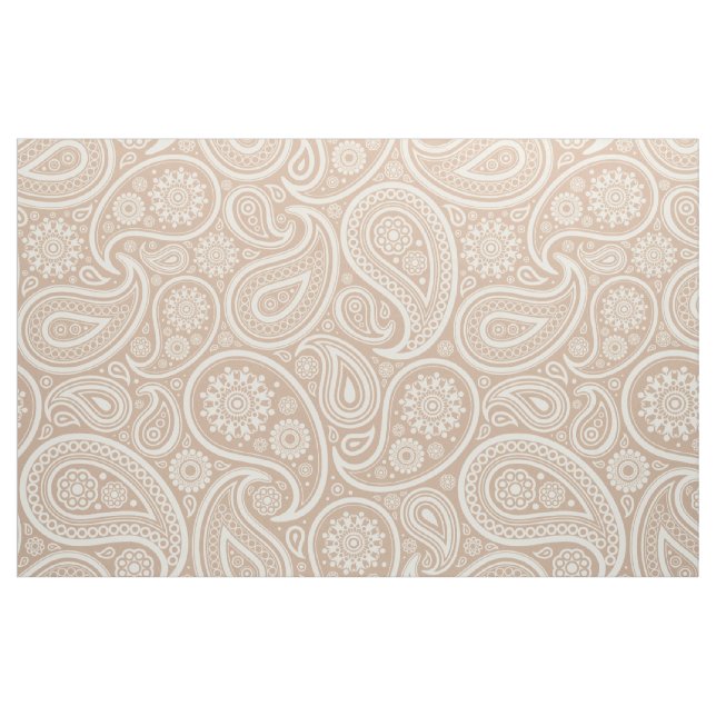 Tecido Sala Branca Elegante Sobre O Fundo De Tan (Fat Quarter)