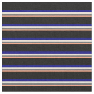 Tecido Salmão Claro, Cinzas Escuras, Bisque, Azul e Preto