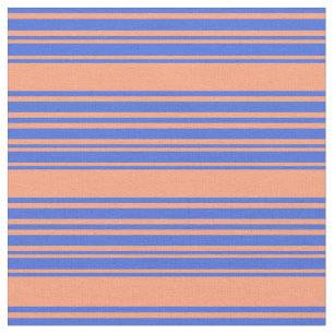 Tecido Salmão Claro e Padrão Real Azul Vinculado/Striped