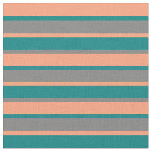 Tecido Salmão Leve, Teal E Cinzas Coloridos