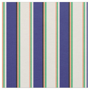 Tecido Salmão leve, verde marinho, bege, azul e preto