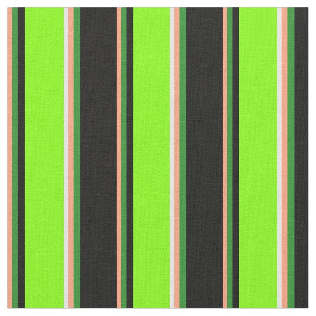 Tecido Salmão, Verde Florestal, Preto, Chartreuse e Branc (Detalhe)