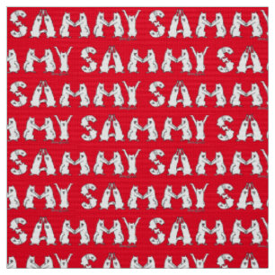 Tecido Sammy Ortografou em Letras Samoyed