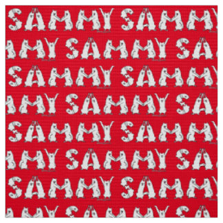 Tecido Sammy Ortografou em Letras Samoyed