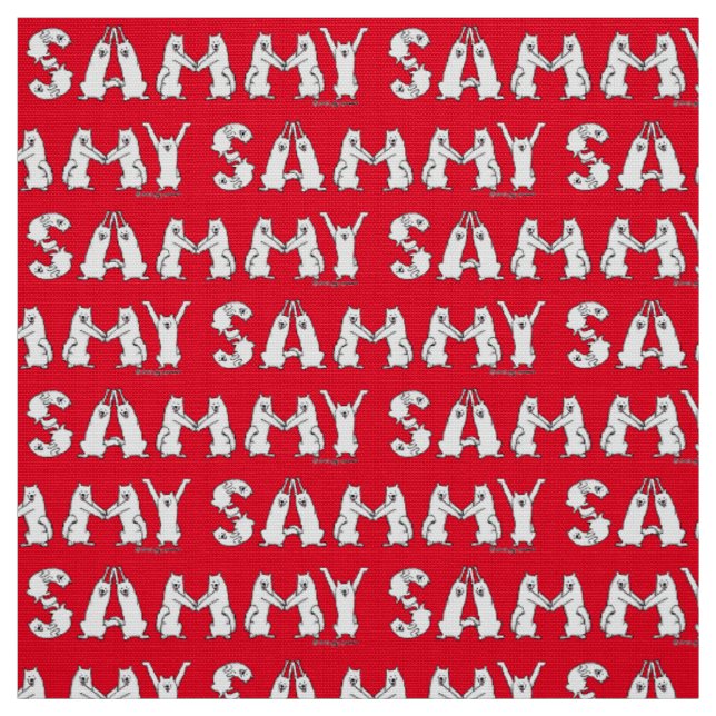 Tecido Sammy Ortografou em Letras Samoyed (Modelo)