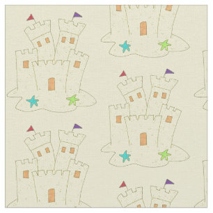 Tecido Sandcastle Sand Castle Beach Summer Sea Shore