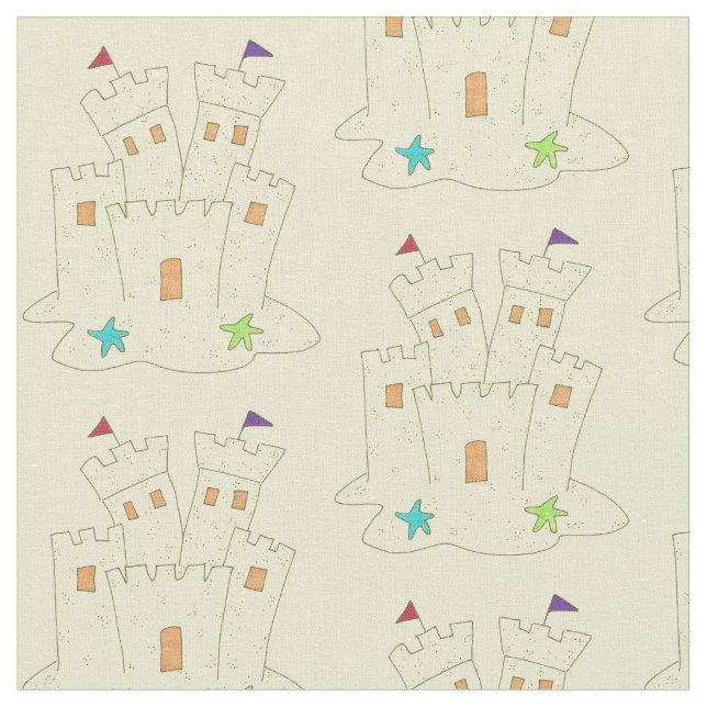 Tecido Sandcastle Sand Castle Beach Summer Sea Shore (Detalhe)