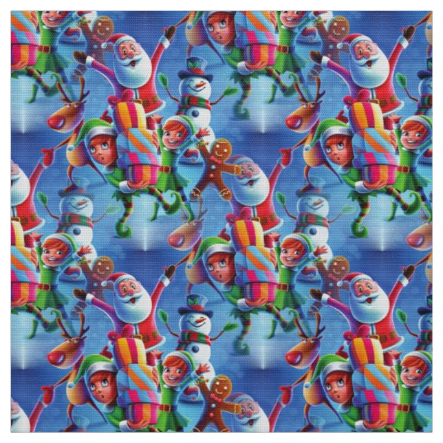 Tecido santa claus elf rendeer xmas (Modelo)