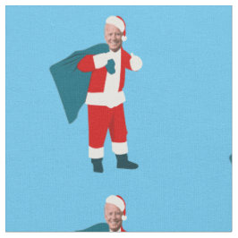 Tecido santa claus joe biden natal azul