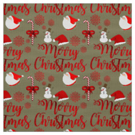 Tecido Santa Claus Snowman Candy Cane Christmastide