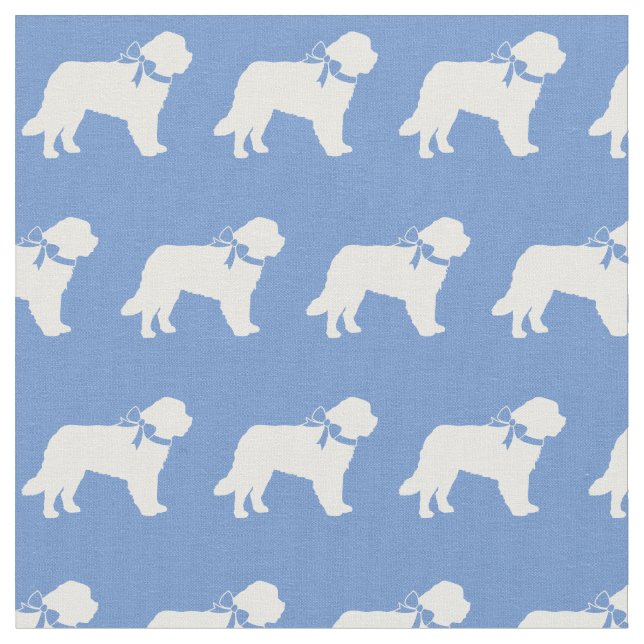 Tecido Santo Bernard Dog Silhout Pet Light Blue (Detalhe)