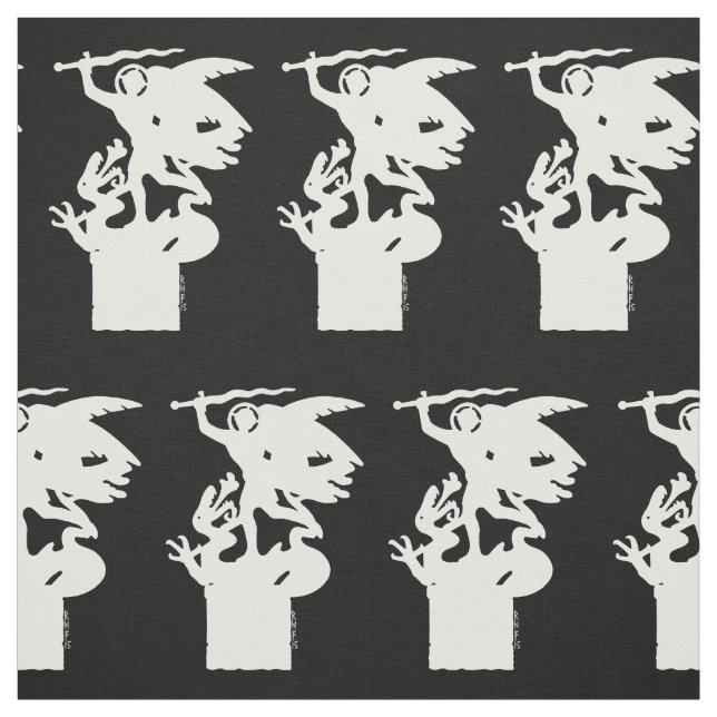 Tecido Santo Michael e Dragon (em branco) (Modelo)