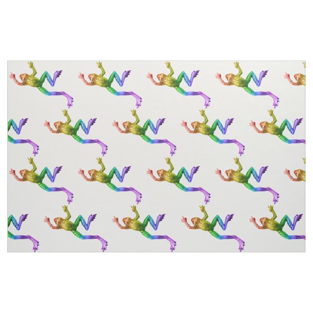 Tecido Sapo colorido arco-íris de SlipperyJoe renderizado (Jarda)
