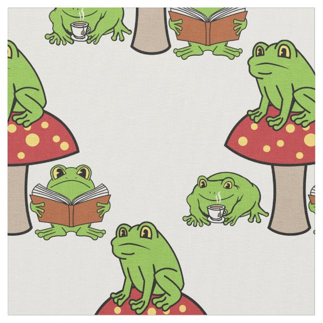 Tecido Sapos Cottagecore Thunder_Cove  (Detalhe)