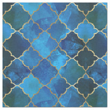 Sapphire Gemstone e Dourado padrão do Azulejo marr