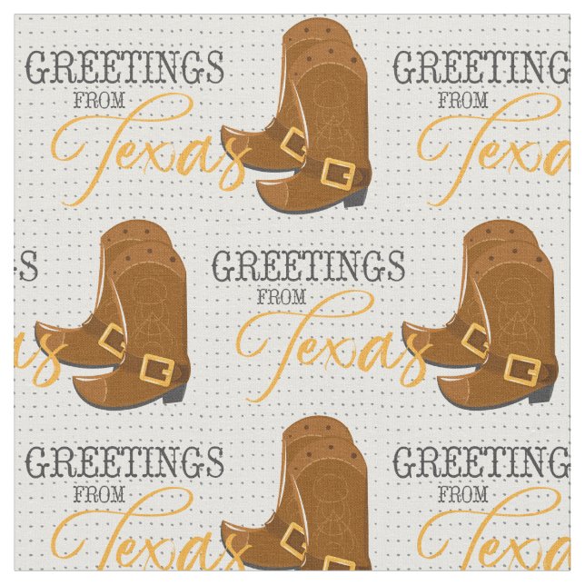 Tecido Saudações Do Texas Cowboy Boots (Detalhe)