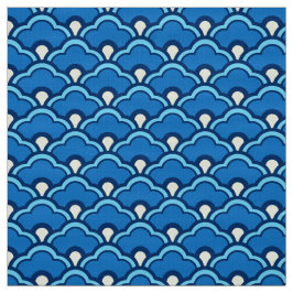 Tecido Scallops de Deco, azul de oceano e índigo chineses