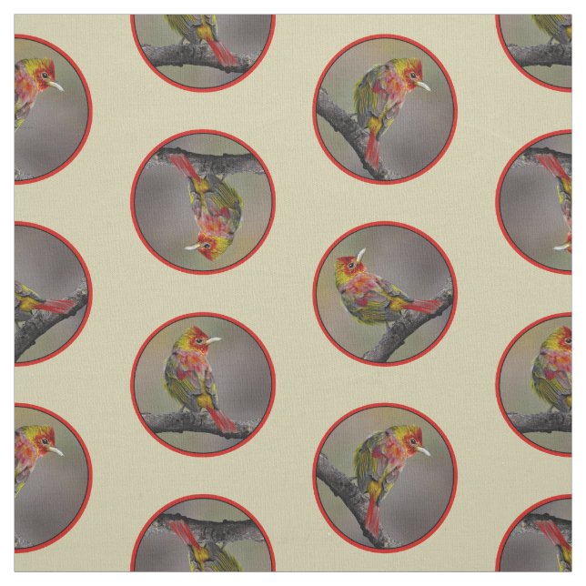 Tecido Scarlet Tanager Moldando Fotografia Original (Modelo)