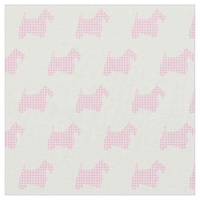 Tecido Scotties cor-de-rosa de Houndstooth (Detalhe)