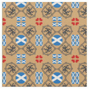 Tecido Scottish Flag & Lion, fashion Hearts /Scotland