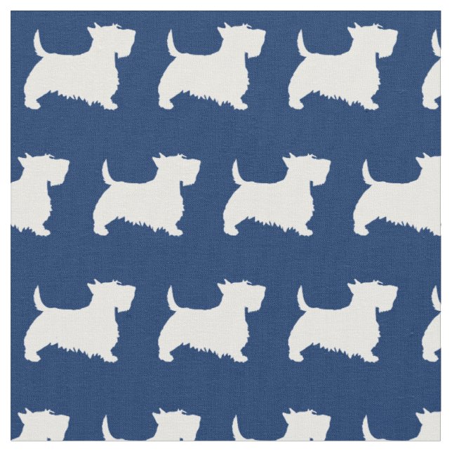 Tecido Scottish Terrier Scottie Dog Pet Scotty Marinho Bl (Detalhe)
