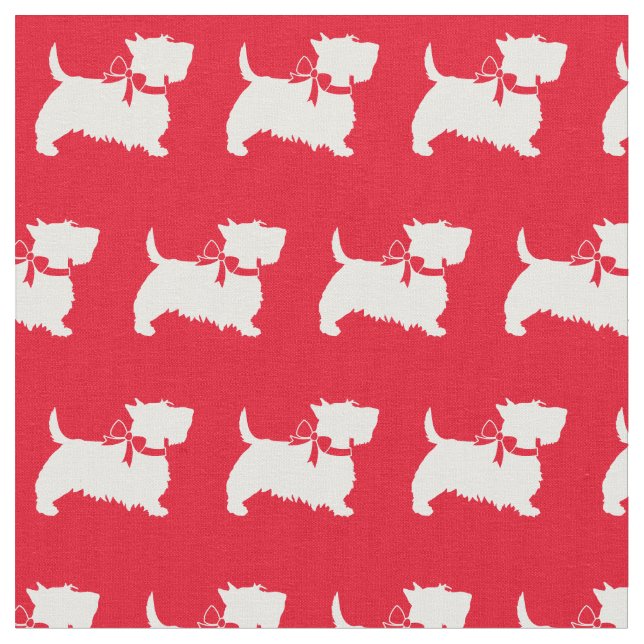 Tecido Scottish Terrier Scottie Dog Scotty Red (Detalhe)