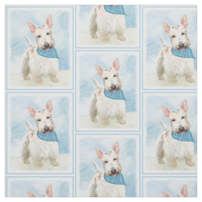 Tecido Scottish Terrier Wheaten Dog Painting (Modelo)