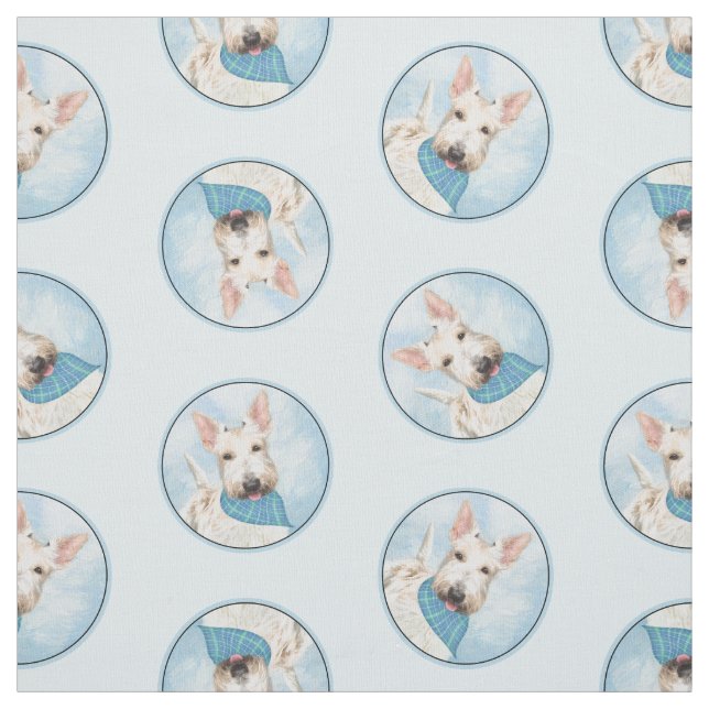 Tecido Scottish Terrier Wheaten Dog Painting (Modelo)