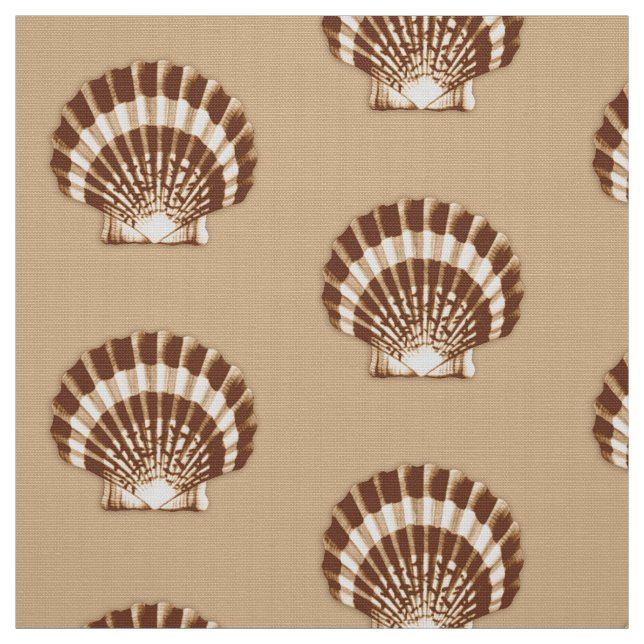 Tecido Sea Shell - castanho e bege (Modelo)