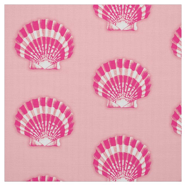 Tecido Sea Shell - cor-de-rosa e branco de fúcsia (Modelo)