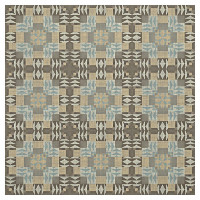 Tecido Seafoam Green Taupe Beige Dark Brown Ethnic (Modelo)