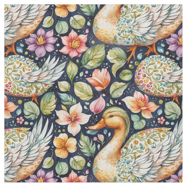 Tecido "Seamless Pattern of Geese Among Leaves" (Detalhe)