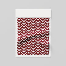 Seigaiha, Ondas, Japonês, Burgundy e Branco