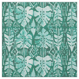 Tecido SELVA IKAT Monstera tribal tropical havaiano