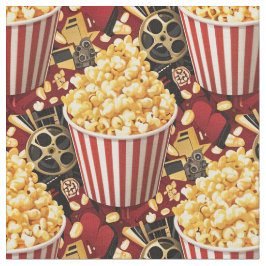 Tecido Sem Costura de Pipoca para Noite de Cinema
